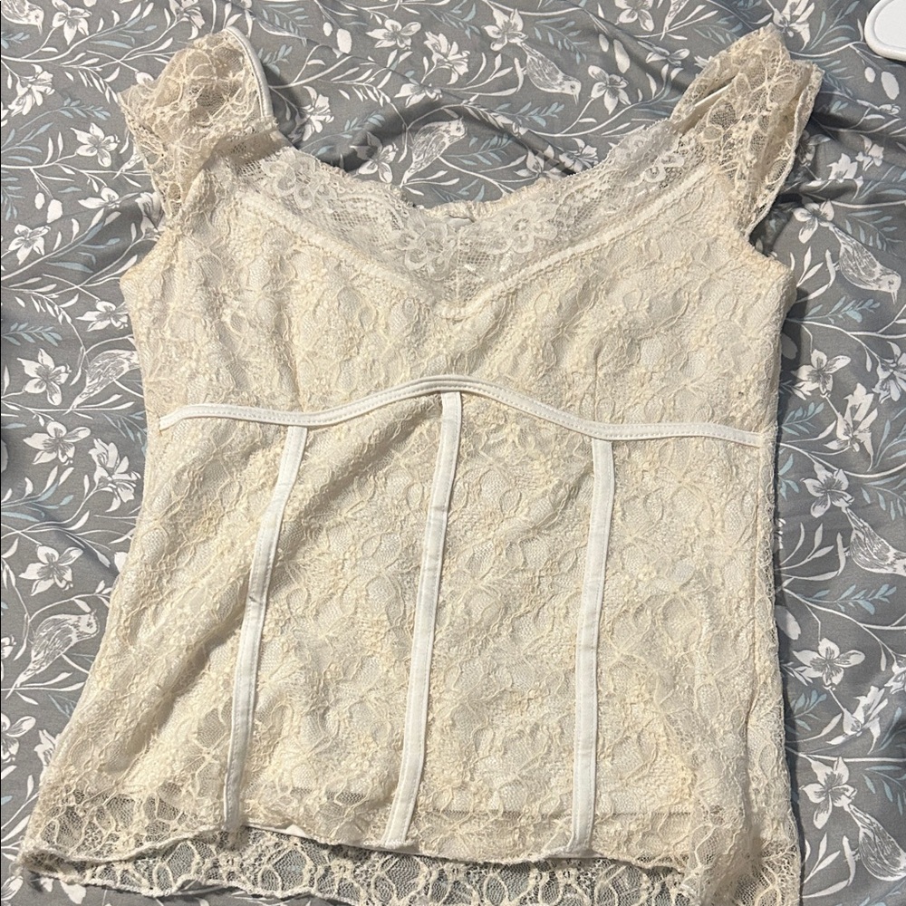 Cider Cream Lace Camisole Top